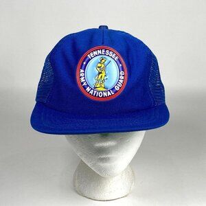 Vintage Tennessee Army National Guard Mesh Snapback Trucker Hat Made in USA